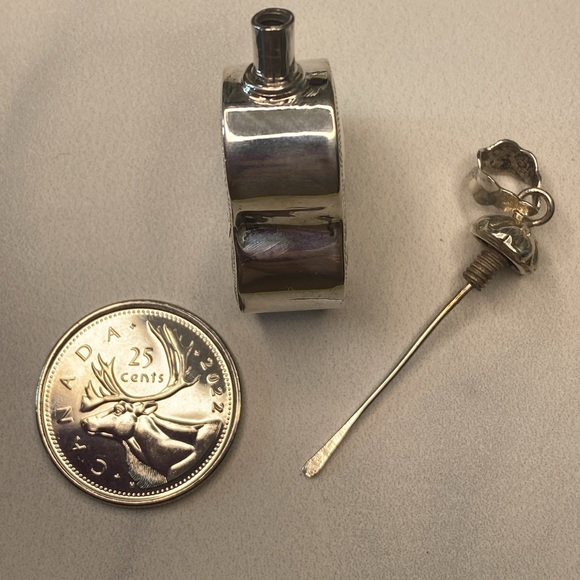 Antique vintage 50's sterling silver 925 perfume poison pendant - Picture 8 of 9